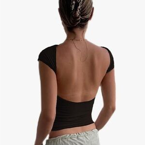 Black Backless Top